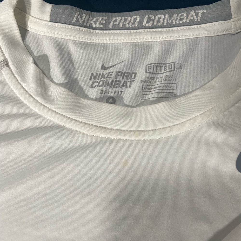 Nike Men’s White Dri-FIT Short Sleeve Athletic Shirt - Picture 3 of 5